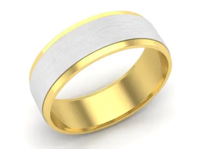 AV 547 Two Tone Satin Finished Wedding Band 3D print model