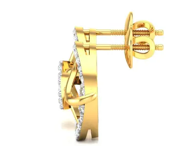 Women Studs Earrings 3dm STL FBX OBJ Render Detail 3D print model