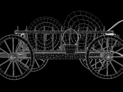 Medieval Wagon Feno 3D model