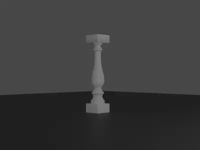 Baluster wooden pole Free 3D model