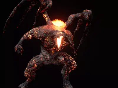 Hell demon guard low-poly game engine ready 3D model Low-poly 3D model