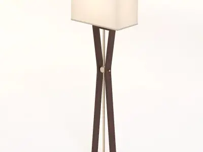 Benzara Classy Styled Wood Stainless Steel Floor Lamp 3D model