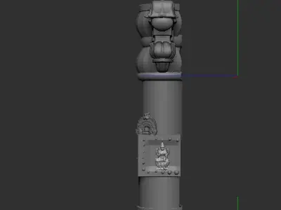 Indian Temple Pillars with Traditional designs Free 3D model