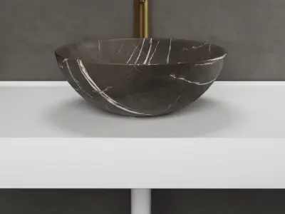 Giro pietra grey marble basin Lusso stone model 3D model