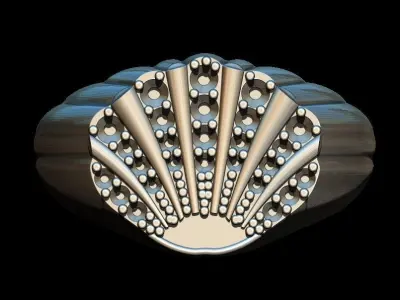 Seashell ring 3D print model