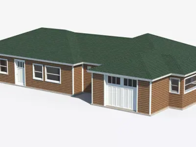 House 2 with roof Free low-poly 3D model