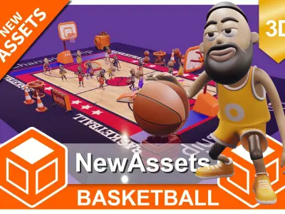 Basketball Game Asset Pack Low-poly 3D model