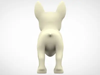 White Bull Terrier Low-poly 3D model