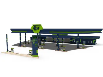 gas station 3D model 3