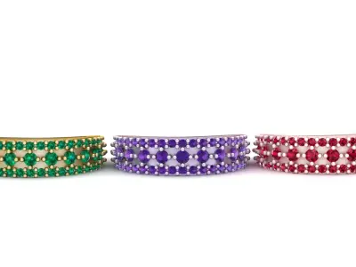 Luxury Emerald Multi-Stone Band Ring  3D Printable Jewelry 3D print model