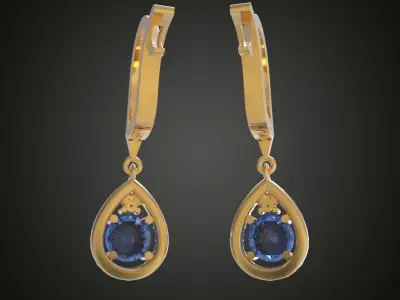 Earring 3D model 3D printable model 0003 Free 3D print model