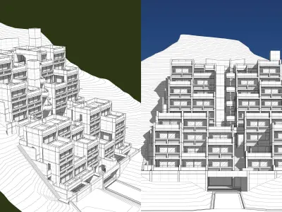 Tadao Ando - Rokko Housing I 3D model