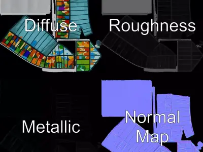 Stained Glass Pavilion model pack Low-poly 3D model