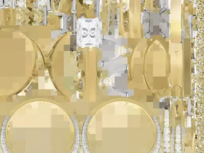 Luxury Diamond Engagement Ring 3D Model Gold  Diamond Jewelry  Low-poly 3D model