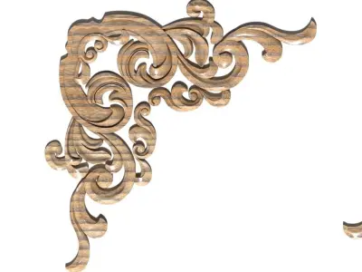 Cartouche-031 shabby chic corner bracket 3D model