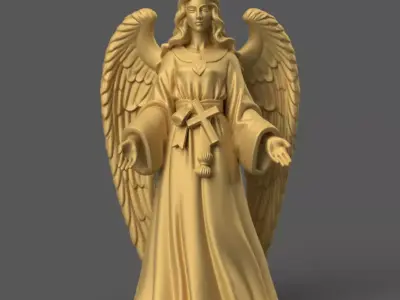 Elegant Angel Figurine STL for Christmas Nativity Scene 3D print model