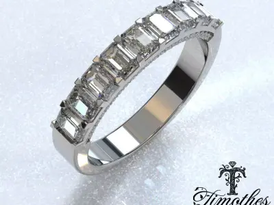 Timothes Diamond Ring 3D JewelryModel Printable 3D FR13 3D print model