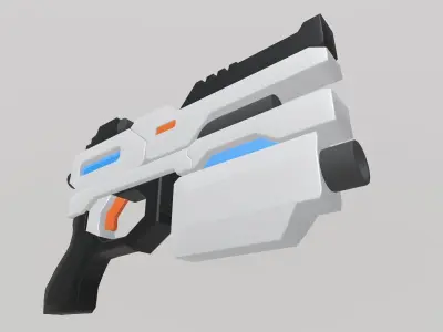 Stylized Low-Poly Sci-Fi Gun Low-poly 3D model