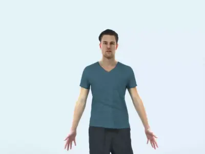Virtue E Animated Rigged Sports Man Low-poly 3D model