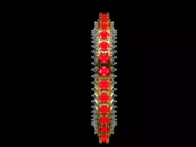High Detail Gold Diamond Bangle  3D print model