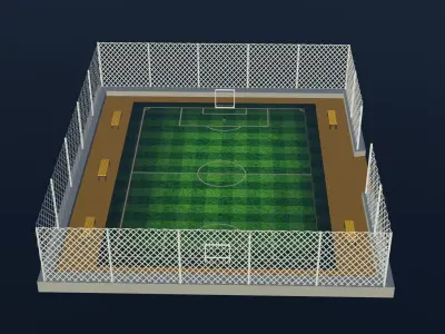 Soccer Stadium Low-poly 3D model
