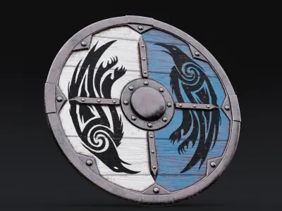 Viking Shield - Raven 3D model