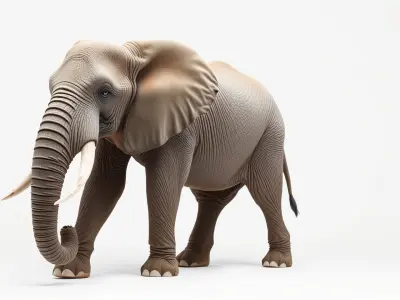 African Elephant Realistic 3D Model Low-poly 3D model