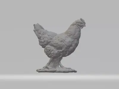 Hen Sculpture 3D print model