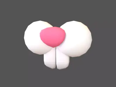 Rabbit Nose v1 001 Low-poly 3D model