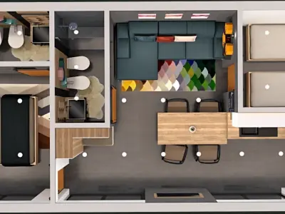 mobile home tiny house vacation house 3dmodel Low-poly 3D model