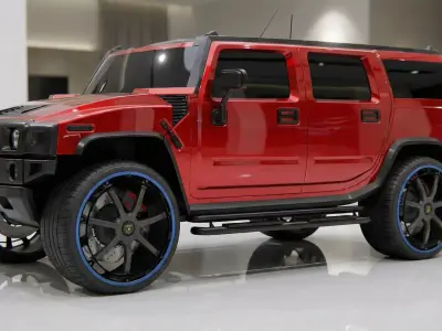 Hummer H2 SUV  Stylized Game Ready Vehicle 3D Model  3D model