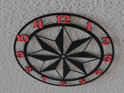star wall clock 3D print model