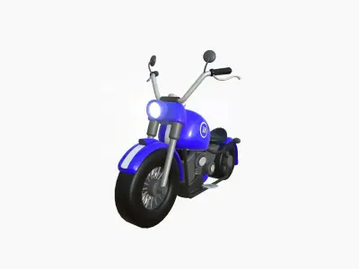 Motorcycle Cartoon A02 Blue Racing - Custom Vehicle Design Low-poly 3D model