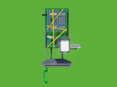 Futuristic Public Phone Free low-poly 3D model