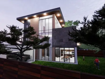 Modern One Family House 3D model