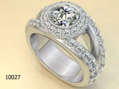 Ring diamond engagement Free 3D print model