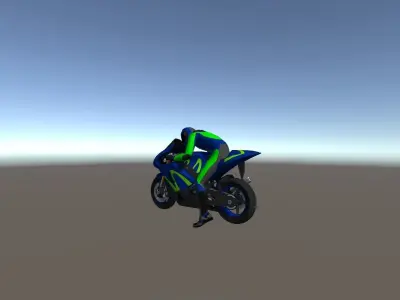 Low Poly Racing Bike With Rider-1 Low-poly 3D model