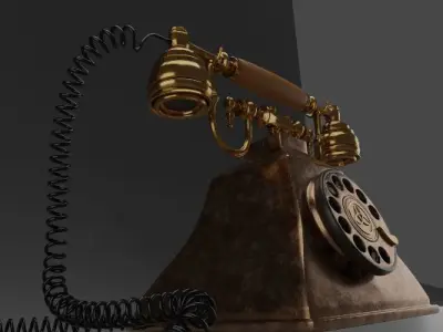 Antique telephone  3D model