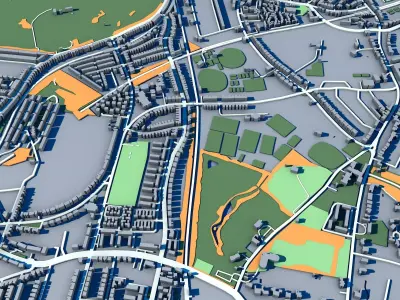 Brockwell Park London Victorian Park with Lido Gardens  3D model