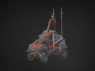 Post-apocalyptic car Low-poly 3D model