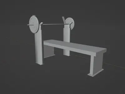 Bench for bench press 3D model