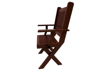 Wooden chair garden 3D model