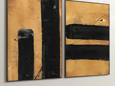 Plaster Two Photo Frame 56 Low-poly 3D model