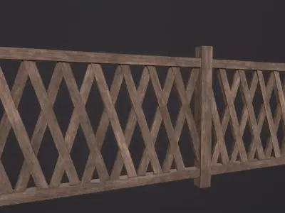 Fence 3D Model Low-poly 3D model