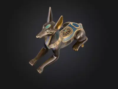 Anubis Sculpture Low-poly 3D model