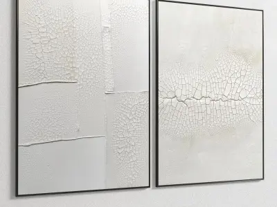 Plaster Two Photo Frame 81 Low-poly 3D model