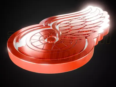 Detroit Red Wings logo - Cinematic - 3D print 3D model