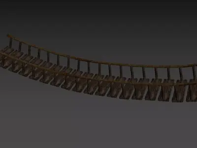 Wooden Bridge - Game Ready Free low-poly 3D model
