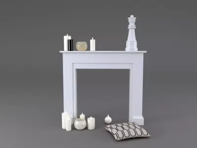 Fireplace Mantel Freeport MAISONS DU MONDE 3D model