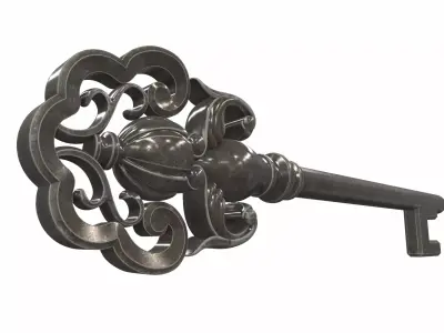 Skeleton ornamental key 5 3D model